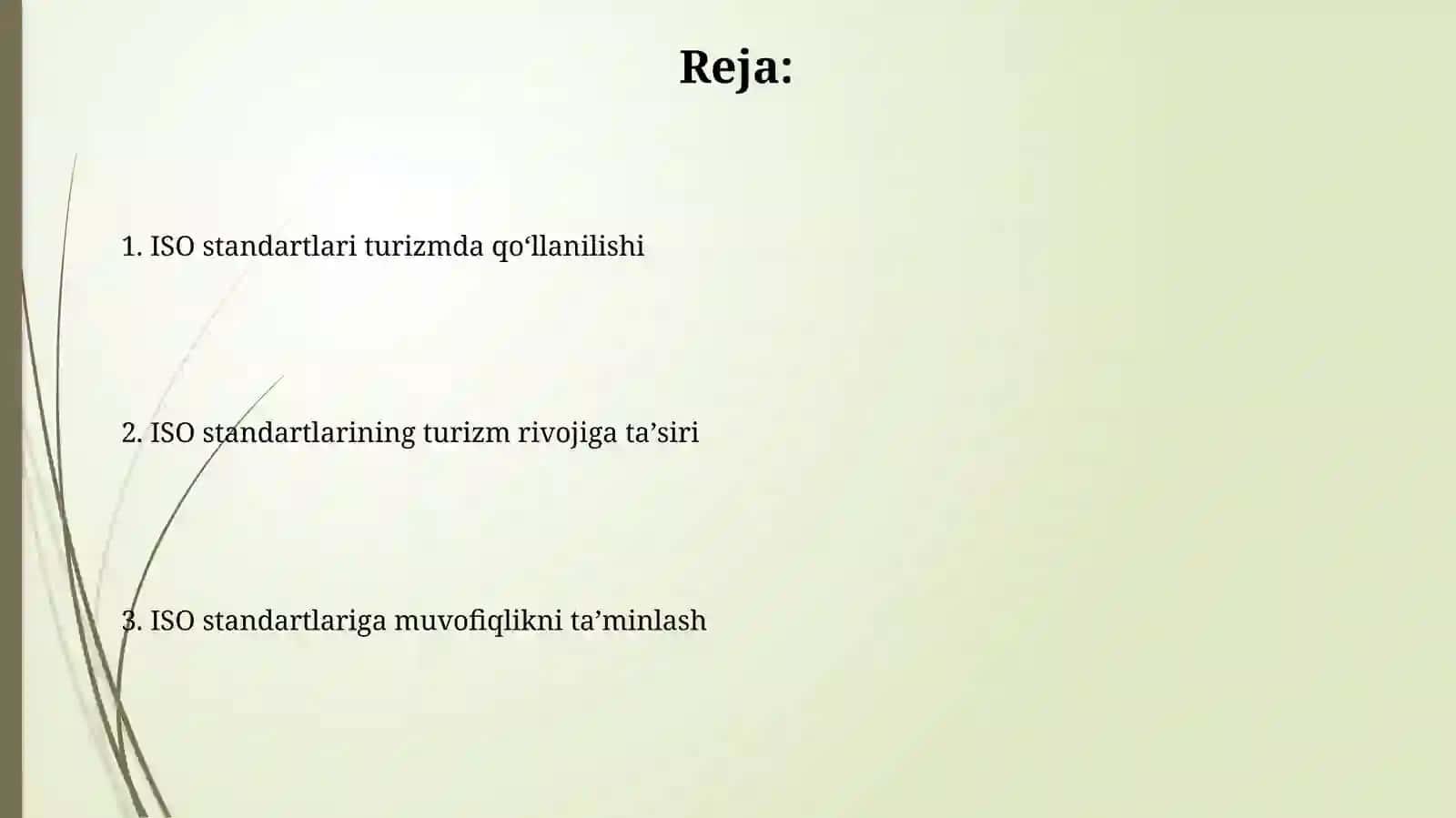 ISO standartlarini turizmda oʻrni 2