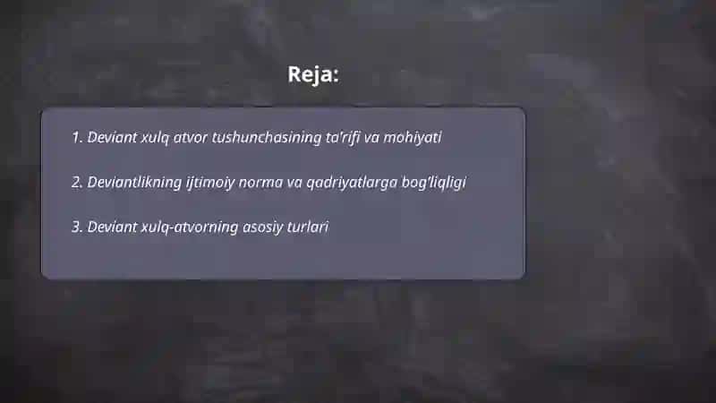 Deviant xulq atvor tushunchasi 2
