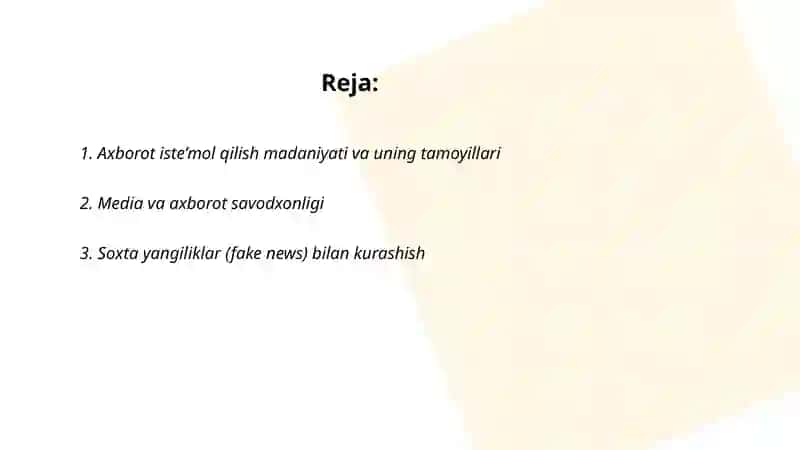 Axborot iste’mol qilish madaniyati 2