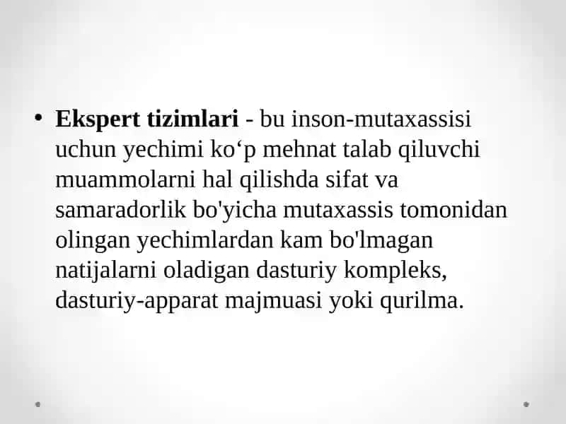 Ekspert tizimlari 2