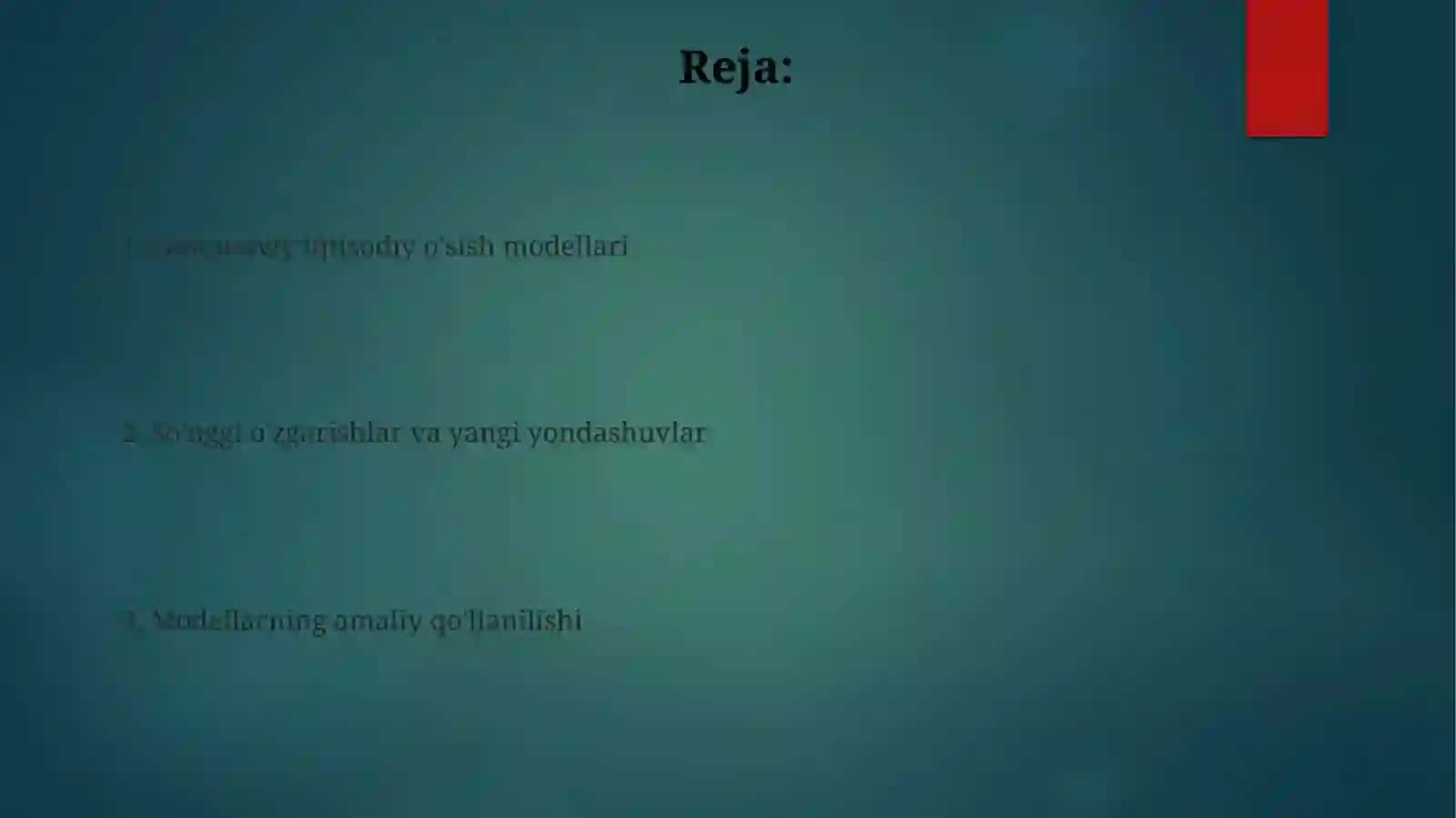 Zamonaviy iqtisodiy o'sish modellari 2