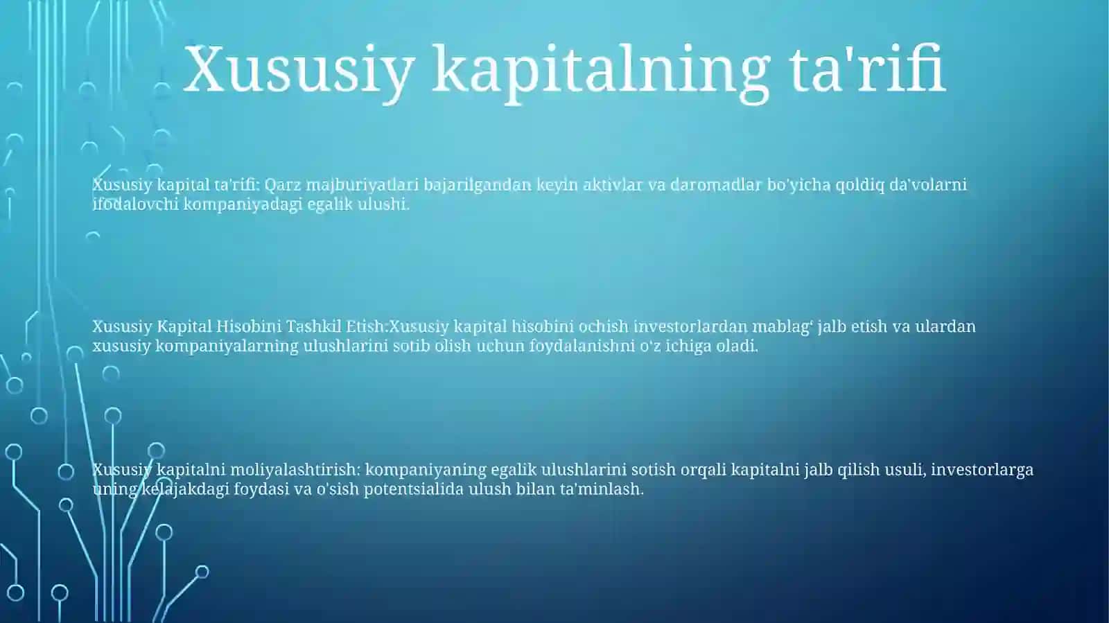 Xususiy Kapital HisobiniTashkilEtish 2
