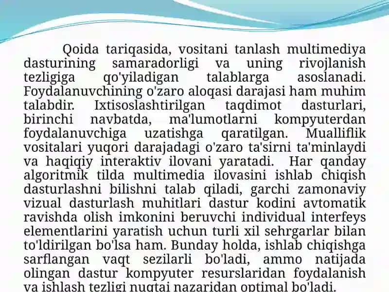Taqdimot yaratish uchun instrumental vositalar 2