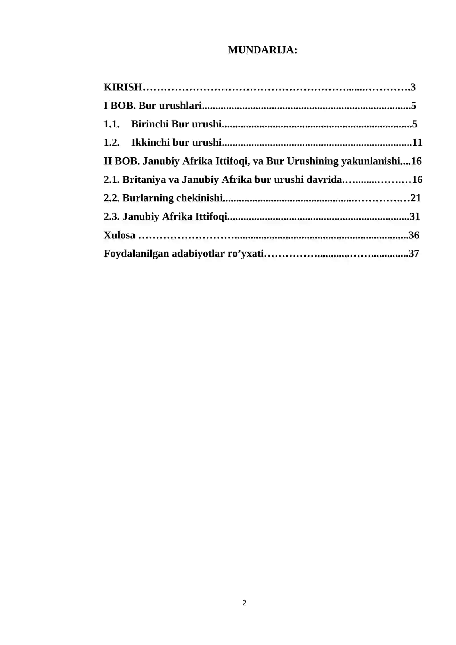 JANUBIY AFRIKA INGILIZ-BUR URUSHLARI DAVRIDA 2