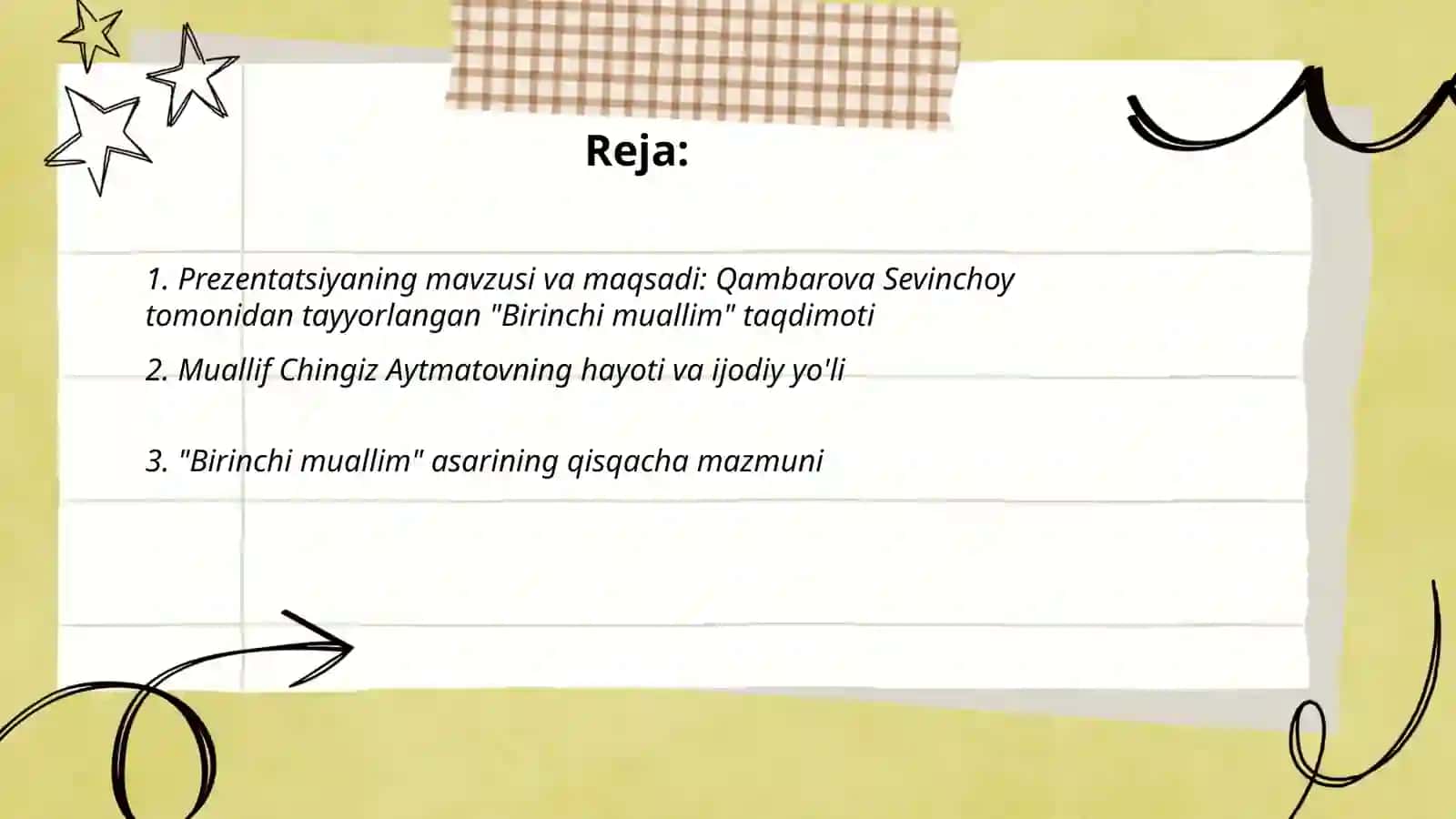 Birinchi muallim prezentatsiyasi 2