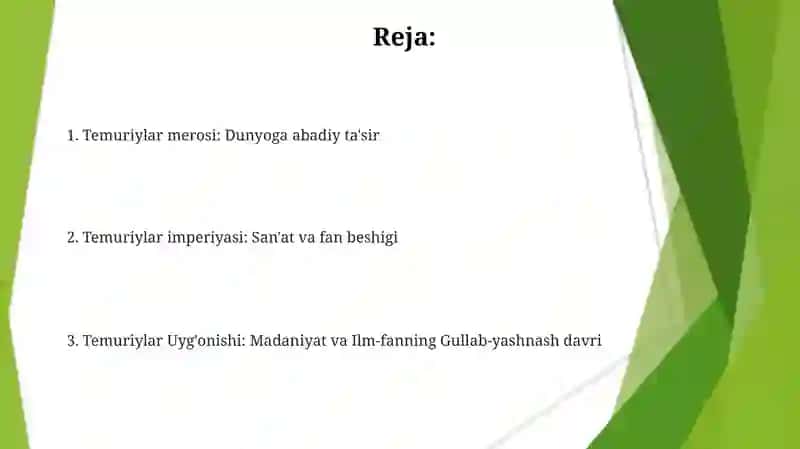 Temuriylar merosi: Dunyoga abadiy ta'sir 2