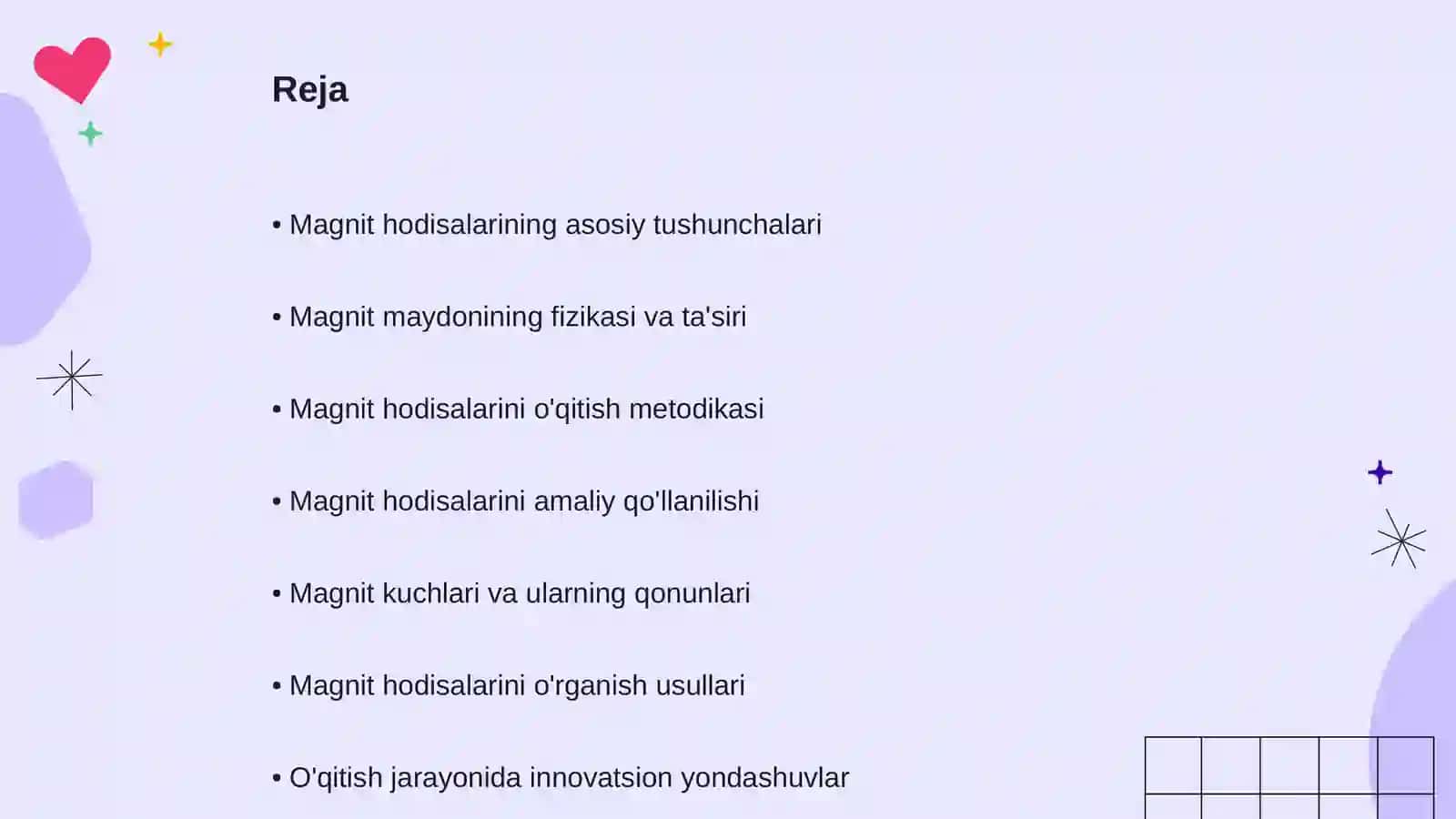 Magnit hodisalari va uni õqitish metodikasi 2