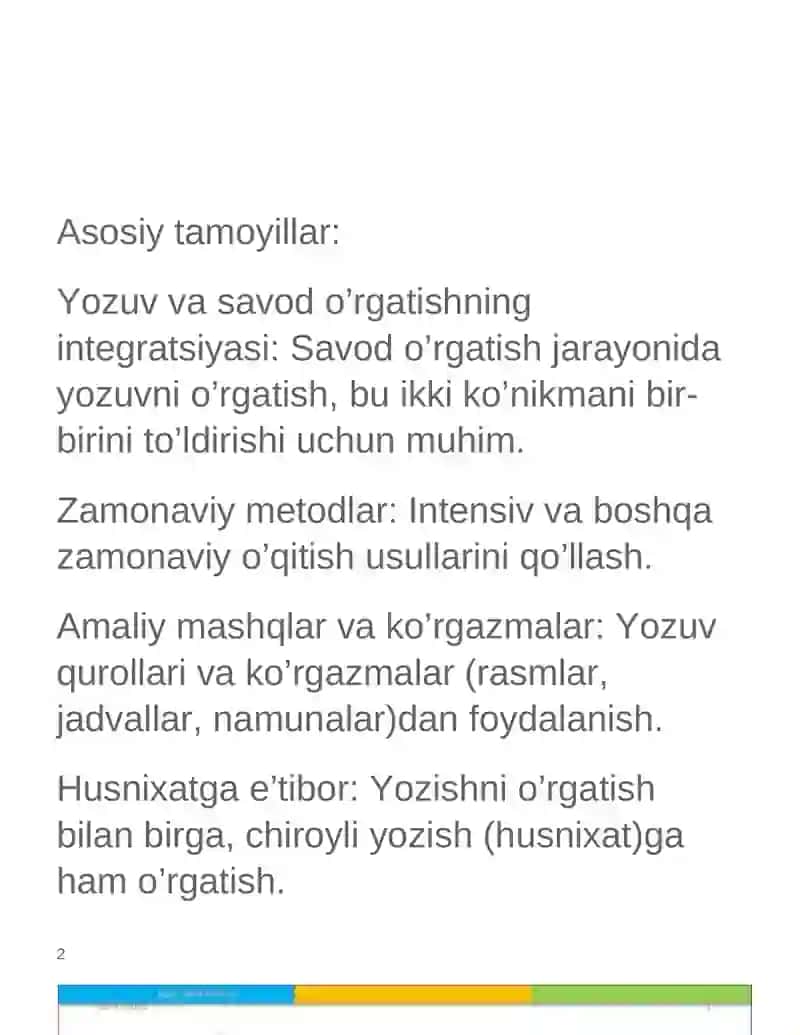 Yozuvga o’rgatishning amaliy asoslari 2