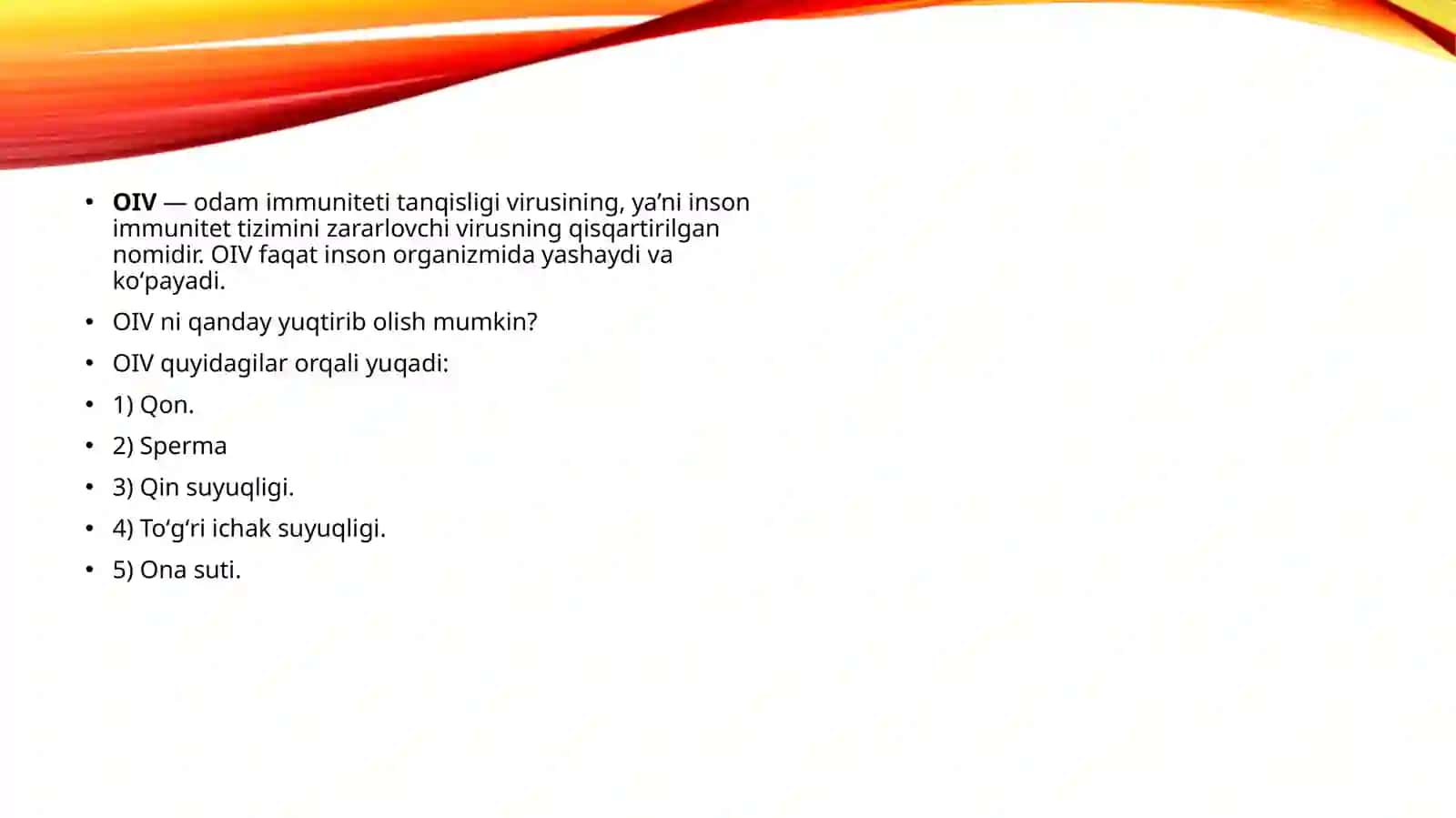 OITs kasalligi ,yuqish yo‘li belgilari va oldini olish 2