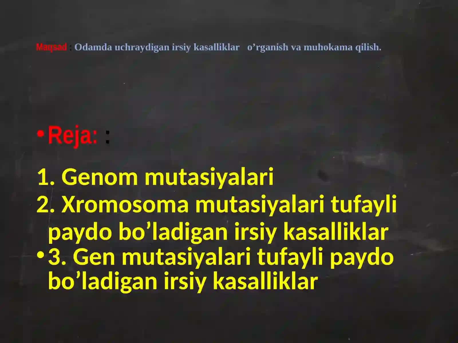 Odamda uchraydigan irsiy kasalliklar 2