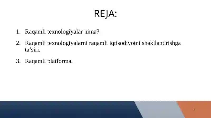 RAQAMLI TEXNOLOGIYALAR 2