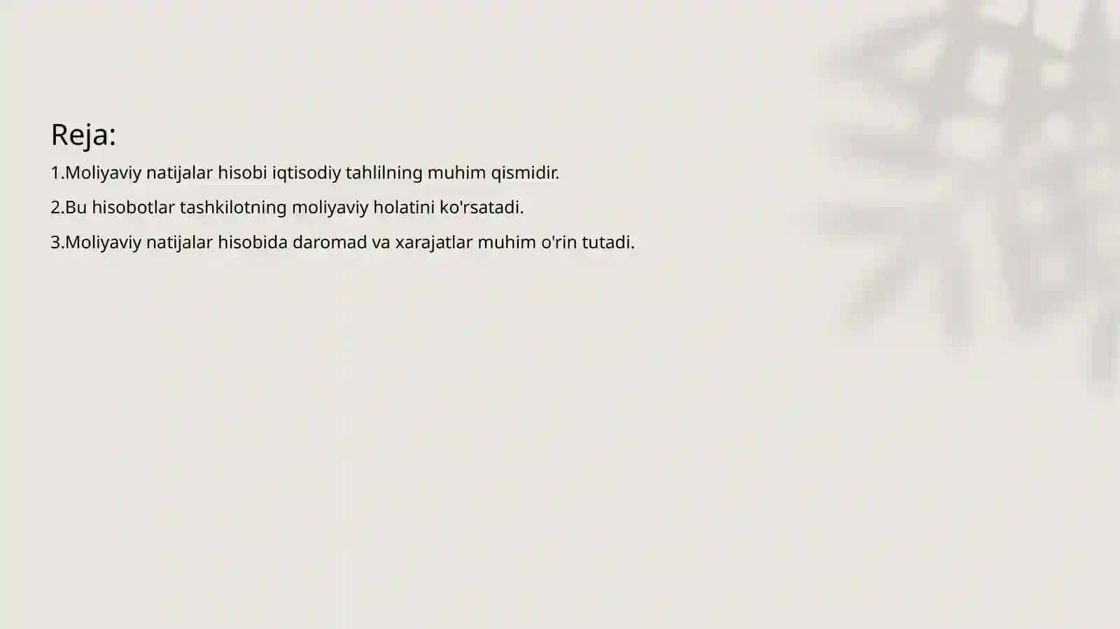 Moliyaviy natijalar hisobi 2