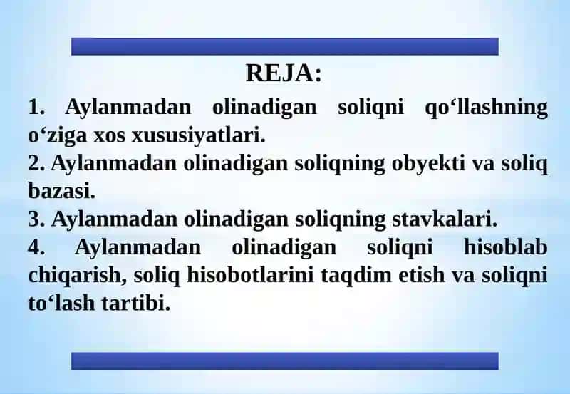 Aylanmadan olinadigan soliq 2