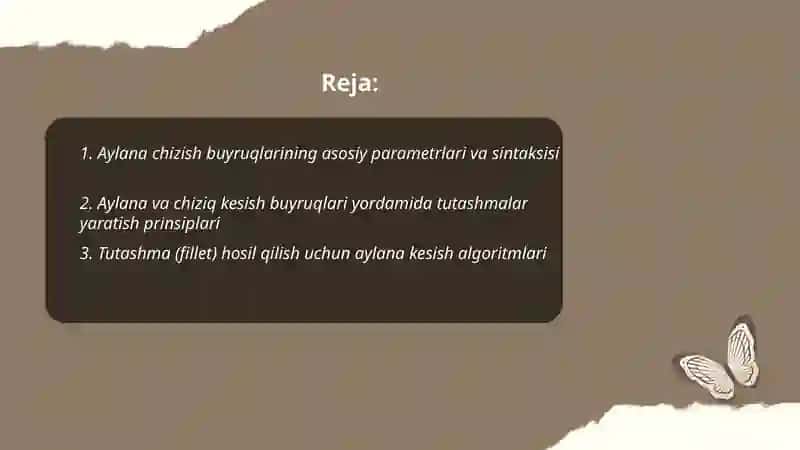 Aylana chizish va kesish buyruqlari 2