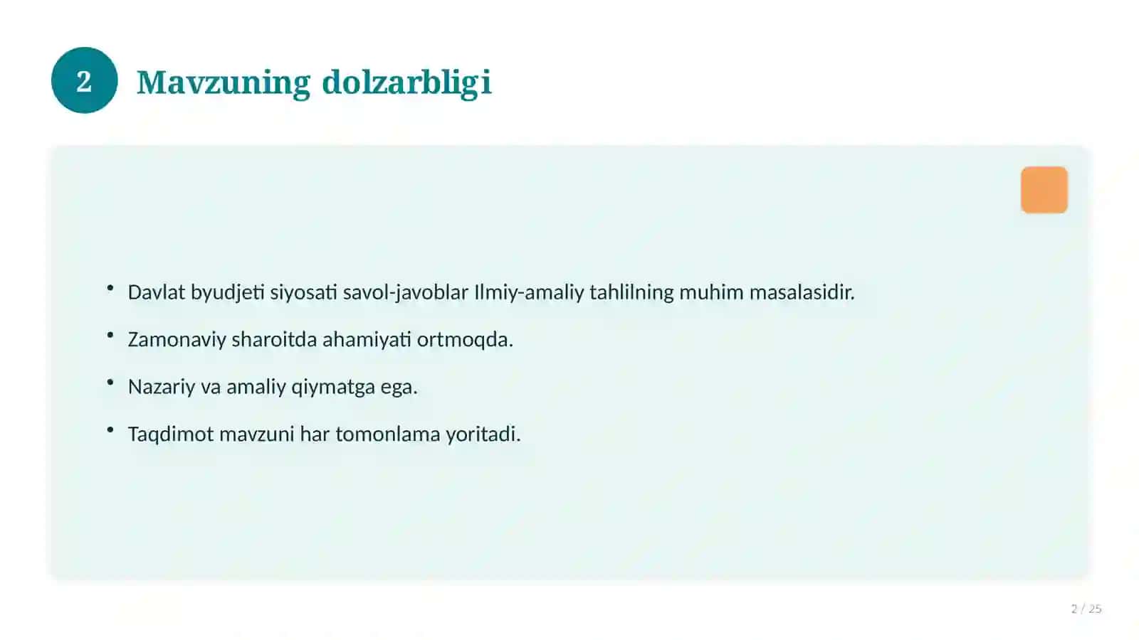 Davlat byudjeti siyosati savol-javoblar 2