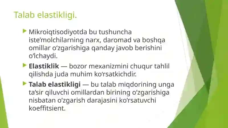 Taklif va talab elastikligi. Iste’molchilar hatti-harakati. Individual va bozor talabi 2