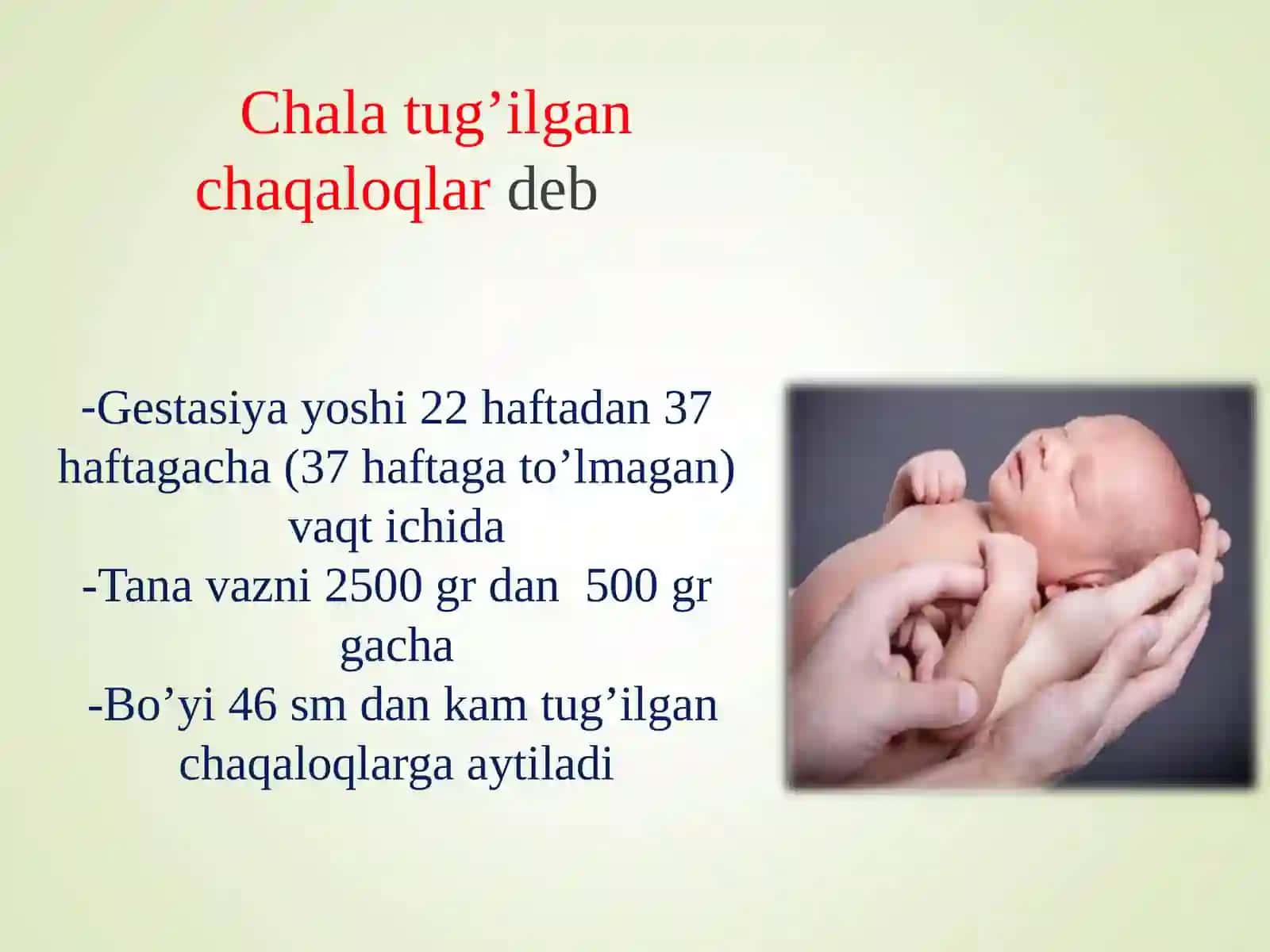 Chala tug’ilgan chaqaloqlar 2