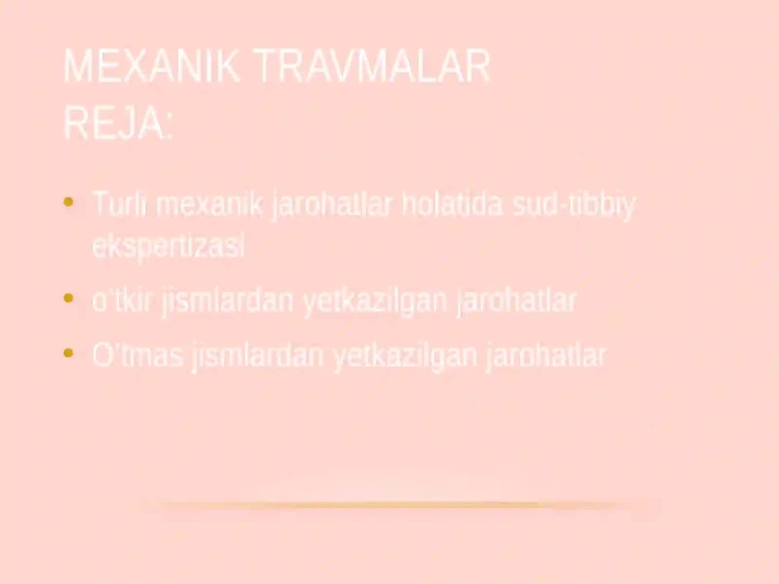 Mexanik travmalar reja 2