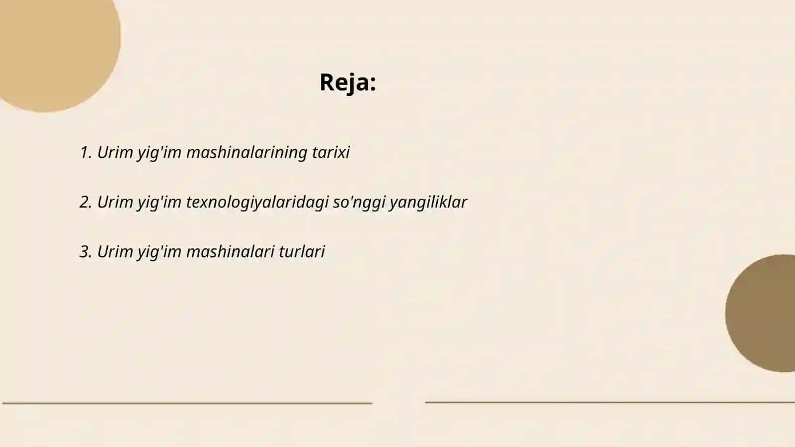 Urim yig'im mashinalari 2