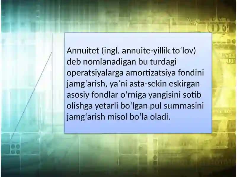 Investitsiya loyihalarini moliyaviy-iqtisodiy baholashning metodologik asoslari 2