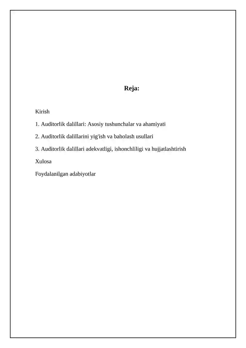 Auditorlik dalillari 2