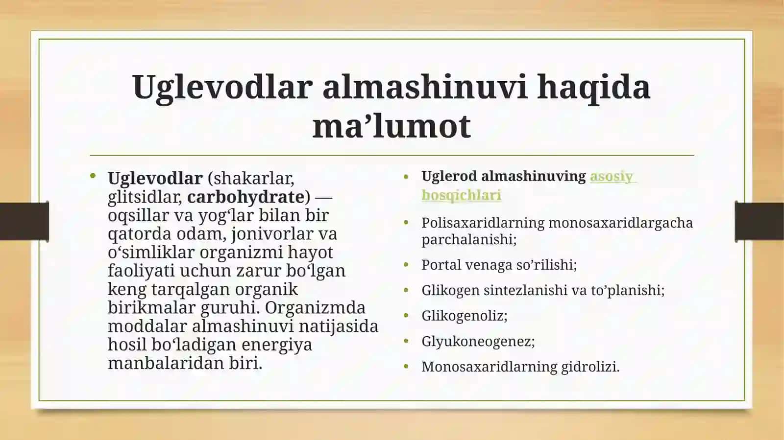 Uglevodlar Almashinuvining Buzilishi 2