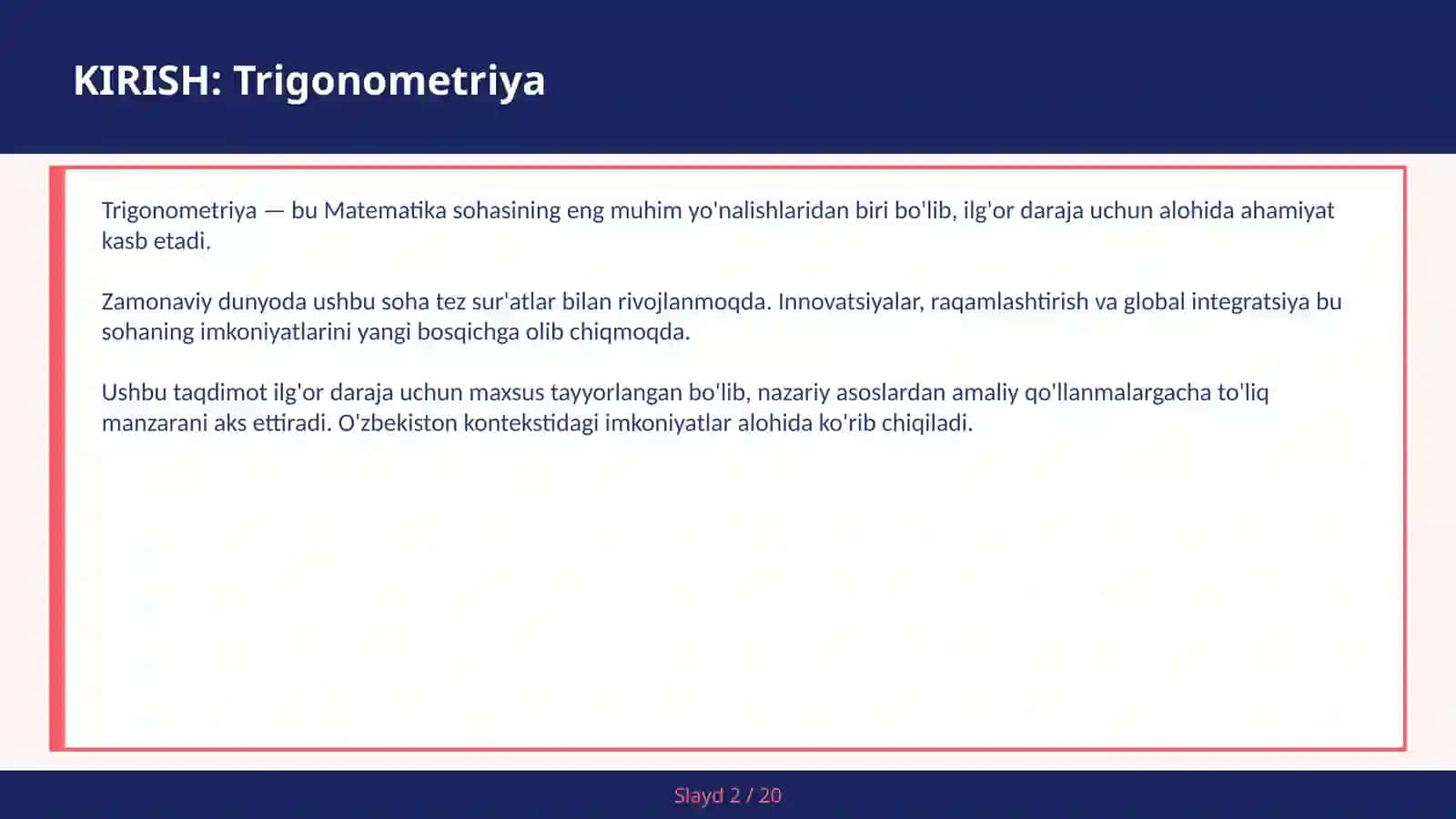 Trigonometriya 2