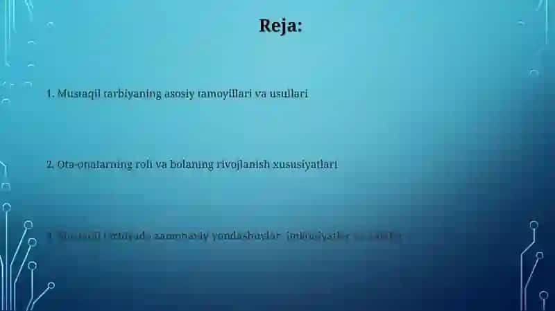 Mustaqil tarbiyani amalga oshirish yoʻllari 2