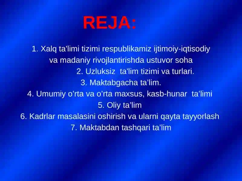 Xalq ta'limi tizimi 2