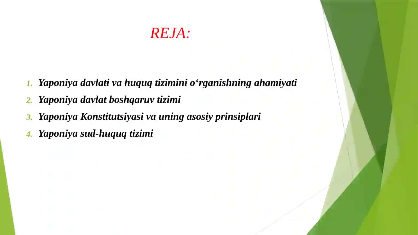 YAPONIYA DAVLATI VA HUQUQ. 2