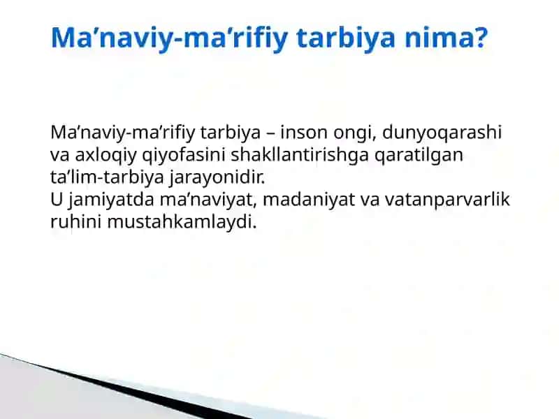 Ma’naviy-ma’rifiy tarbiya 2