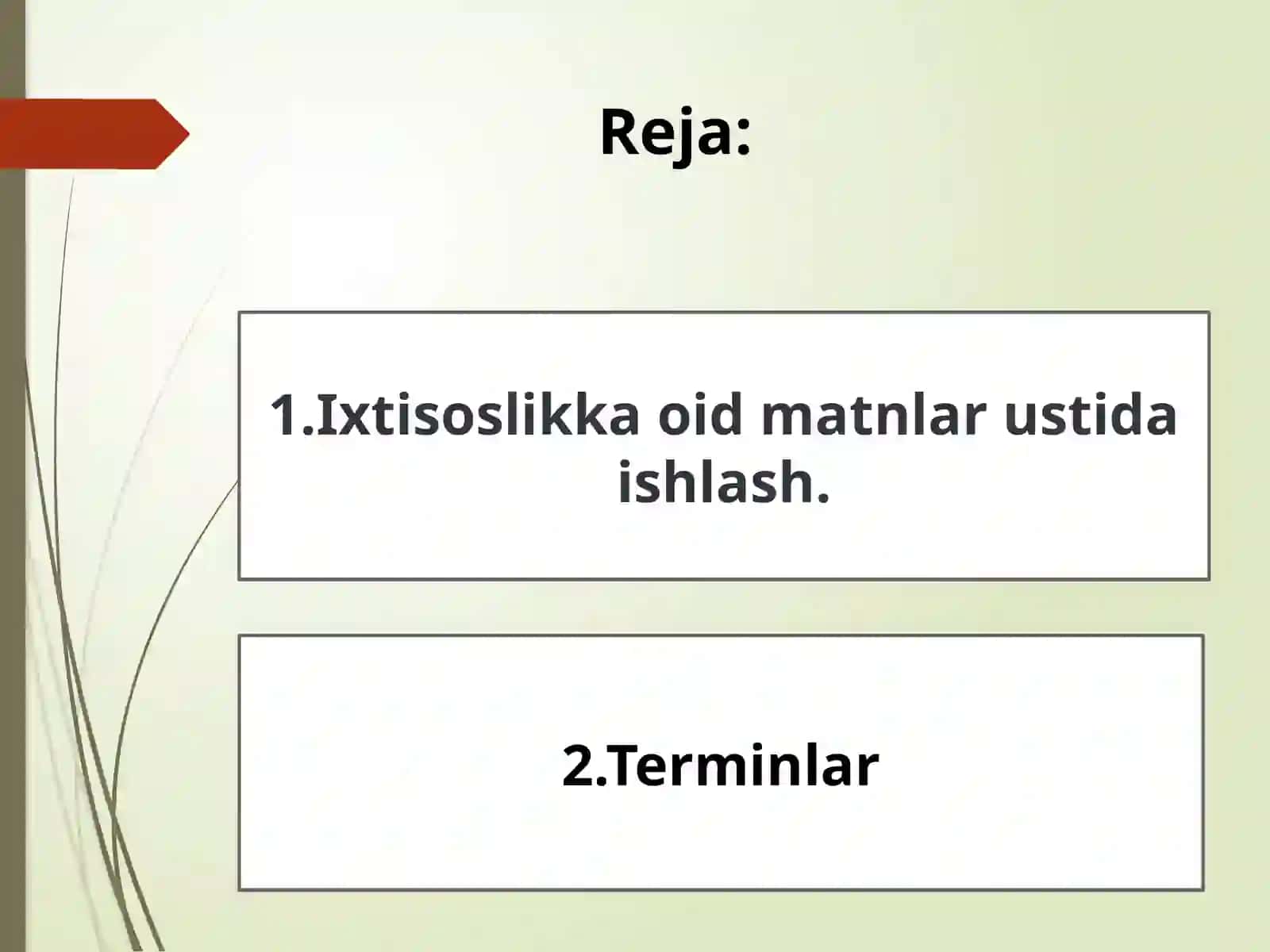 Ixtisoslikka oid matnlar ustida ishlash 2