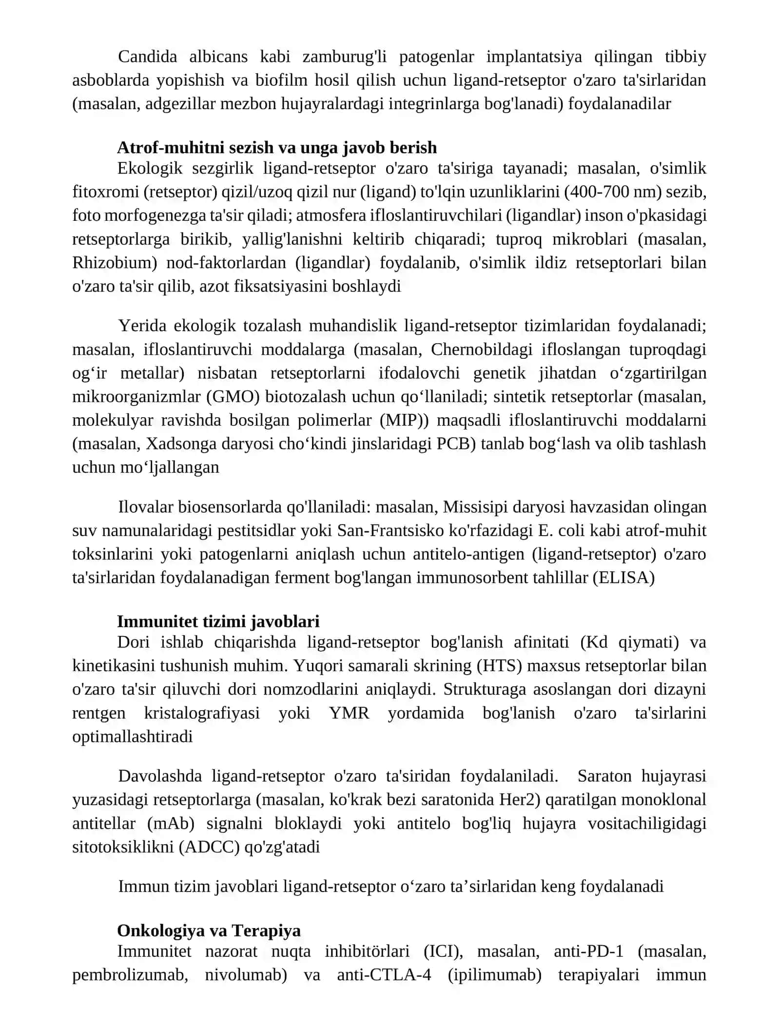 Ligand retseptor bog'lanishlar uchun dasturlar 2