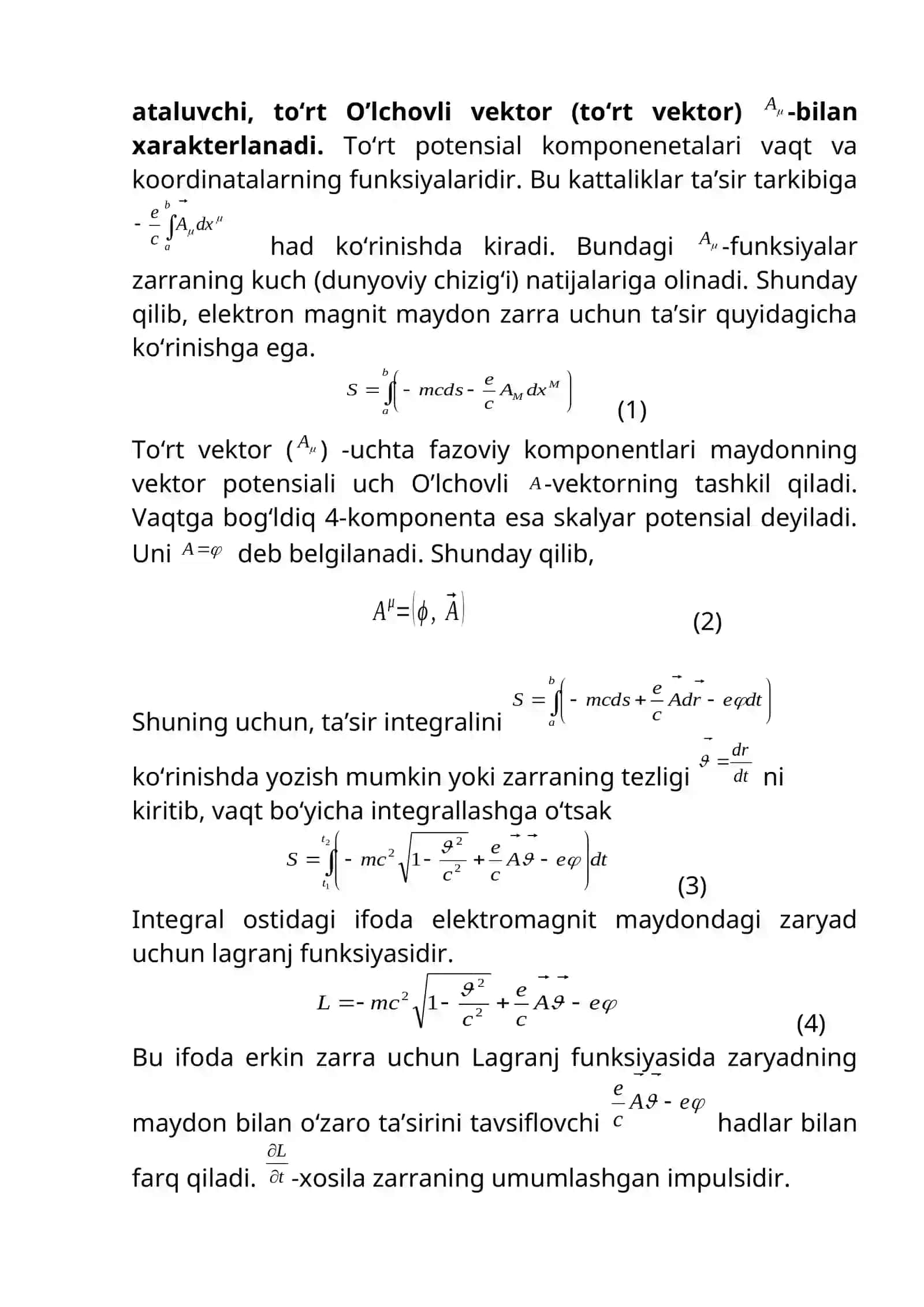 To’rt O’lcham potensial 2