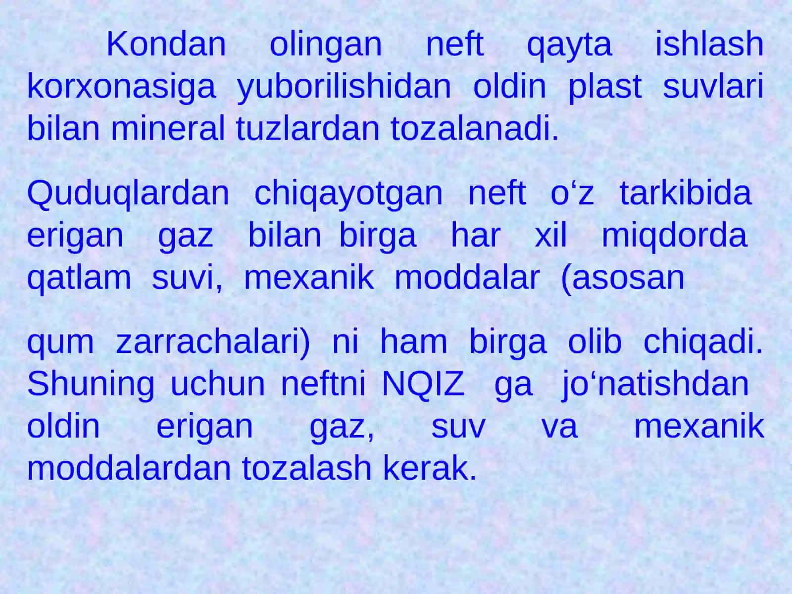 Neftni birlamchi tayyorlash jarayonlari 2