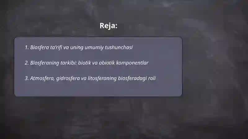 Biosfera haqida umumiy maʼlumot 2