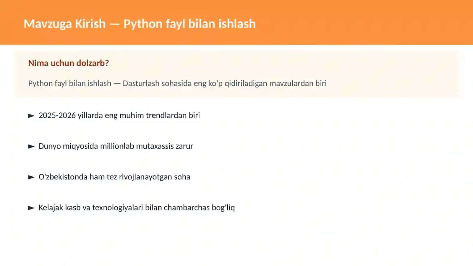 DASTURLASH | PYTHON DASTURLASH 2