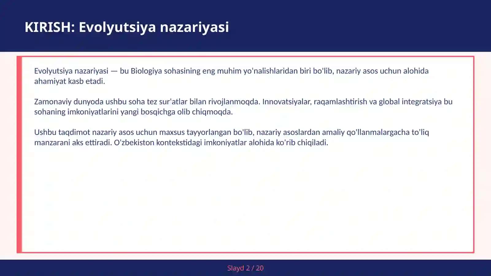 EVOLYUTSIYA NAZARIYASI 2