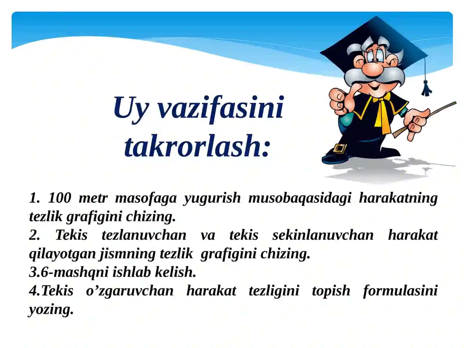 TEKIS O’ZGARUVCHAN HARAKATDA BOSIB O’TILGAN YO’L 2