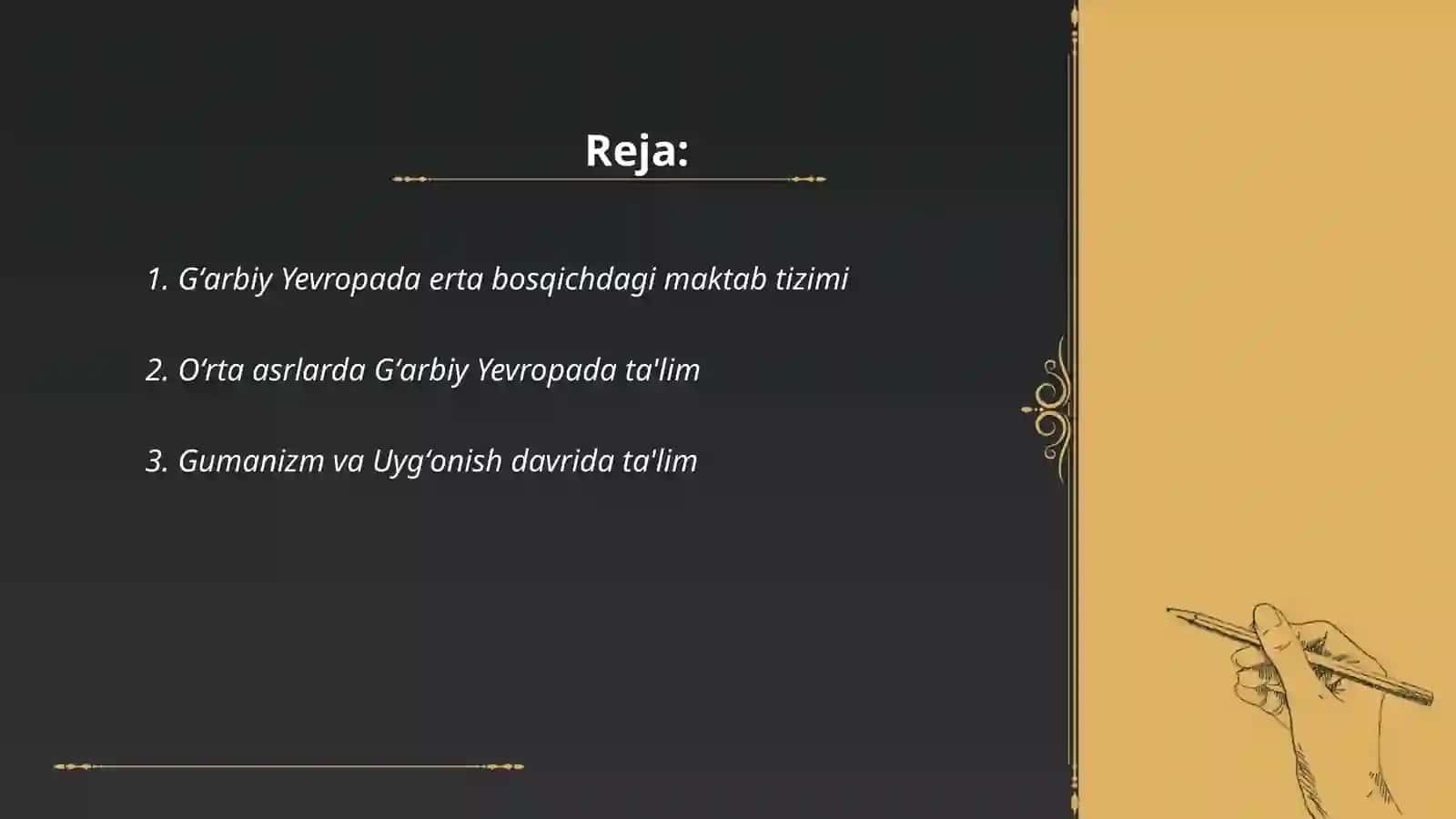 Gʻarbiy Yevropada erta bosqichdagi maktab tizimi 2