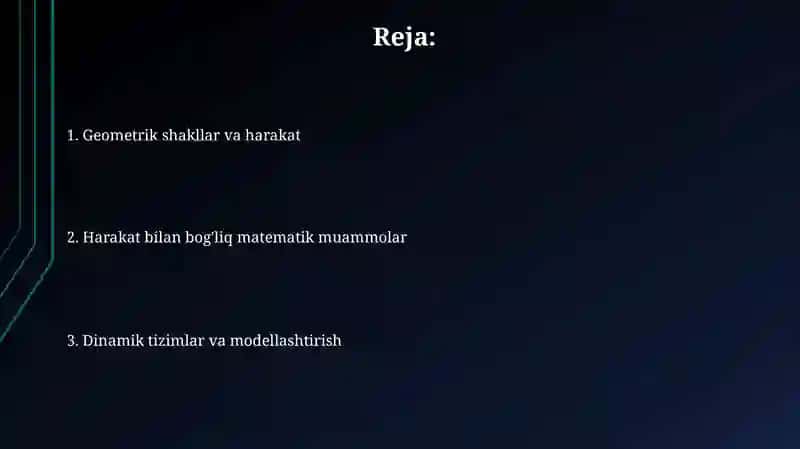 Harakatga doir masalalar 2