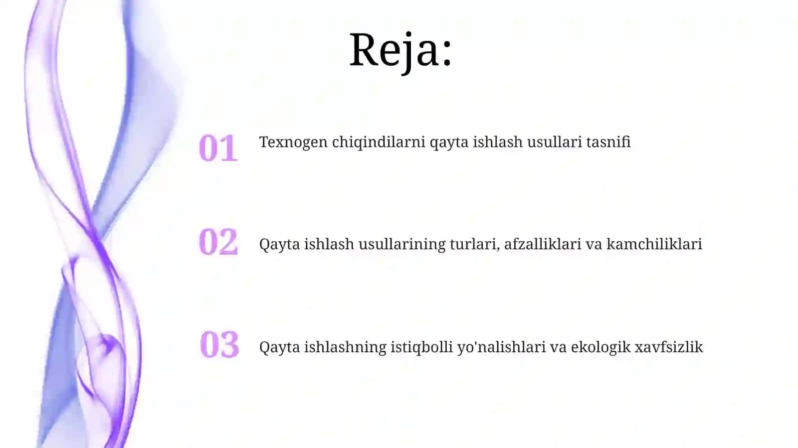 Texnogen chiqindilarni qayta ishlash usullarining tasnifi 2