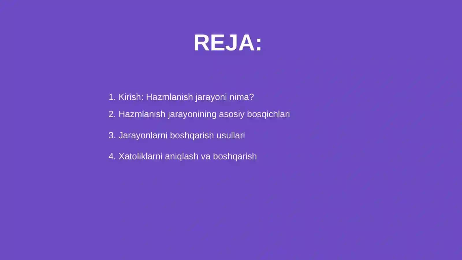 Hazmlanish jarayonining boshqariluvi 2