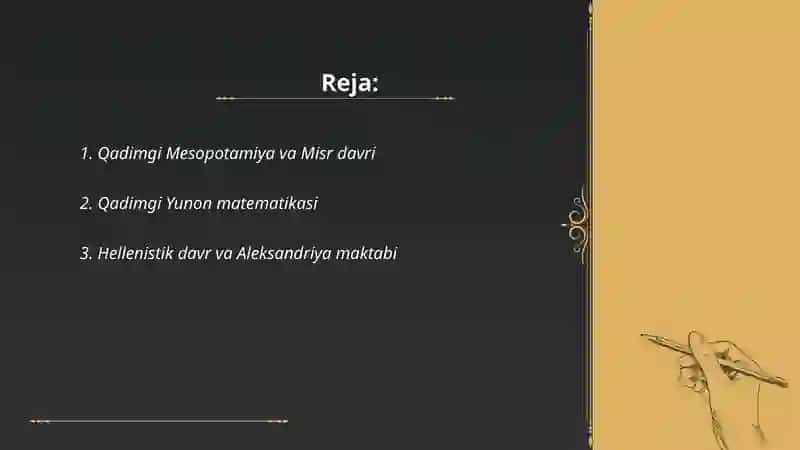 Matematikaning rivojlanish davrlari 2