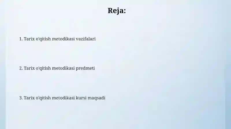 Tarix o'qitish metodikasi 2