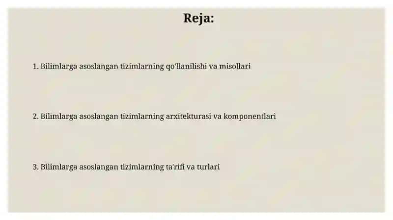 Bilimlarga asoslangan tizimlar 2