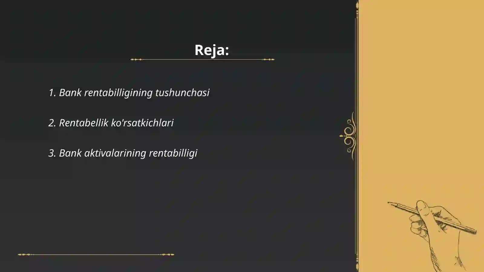 Bank rentabilligi va uning tahlili 2