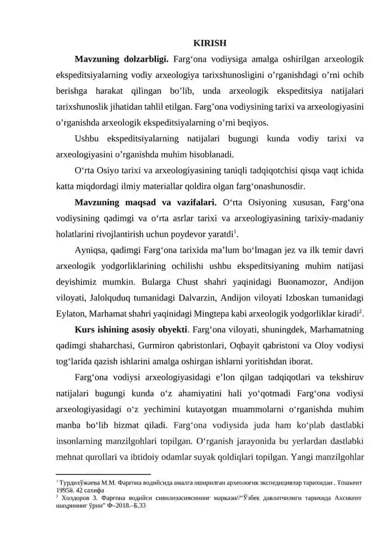 FARG’ONA VODIYSI ARXEOLOGIK YODGORLIKLARI 2