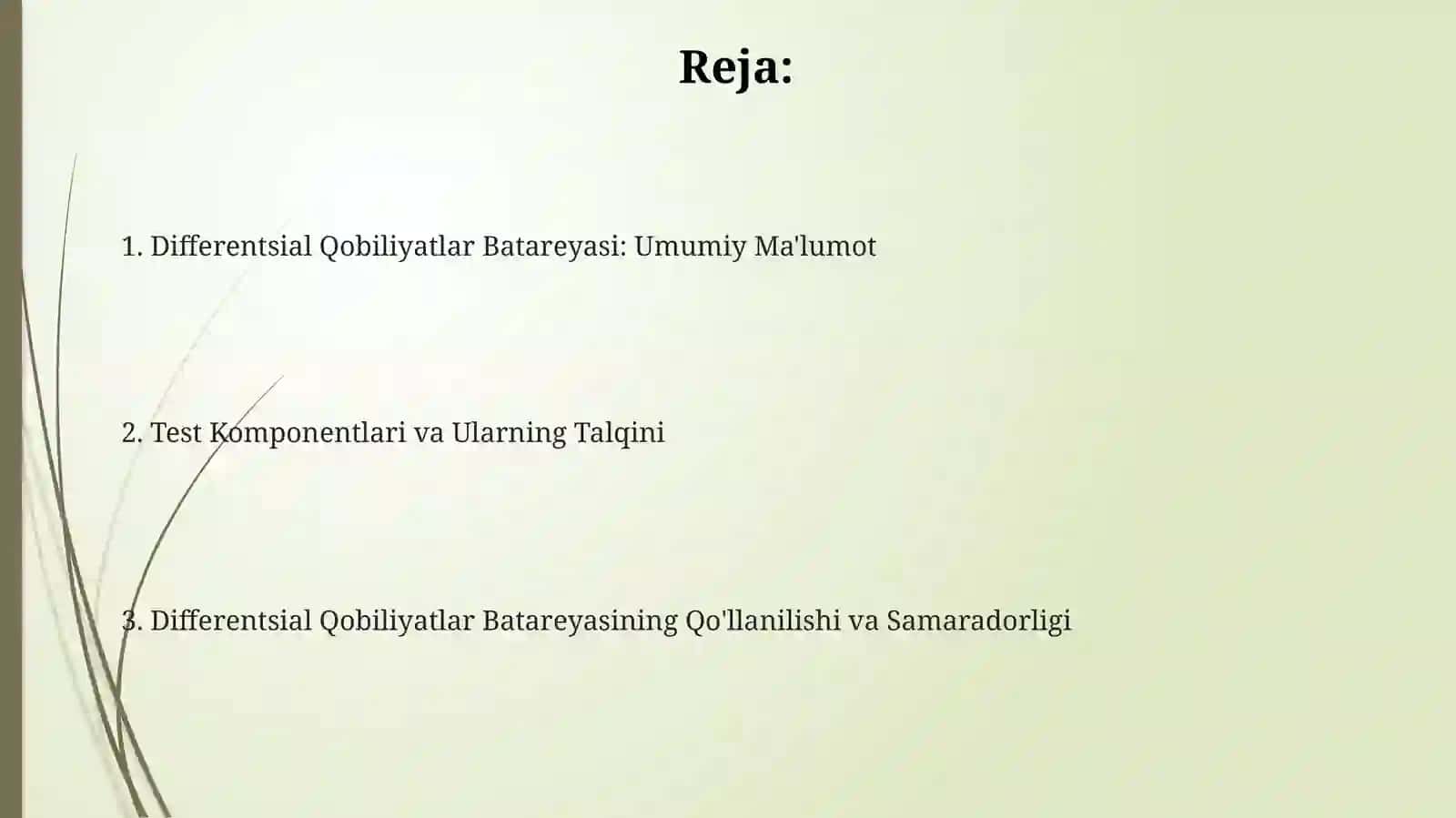 Differentsial Qobiliyatlar Batareyasi 2