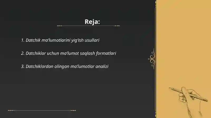 Datchik maʼlumotlarini qayta ishlash 2